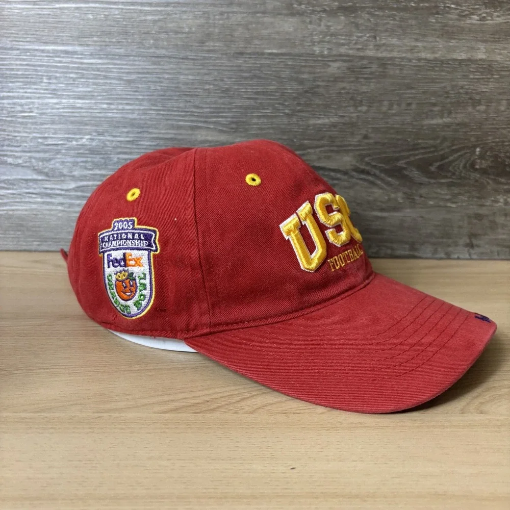 USC Trojans Hat Cap Strap Back Red Yellow NCAA Football FedEx Orange Bowl Mens